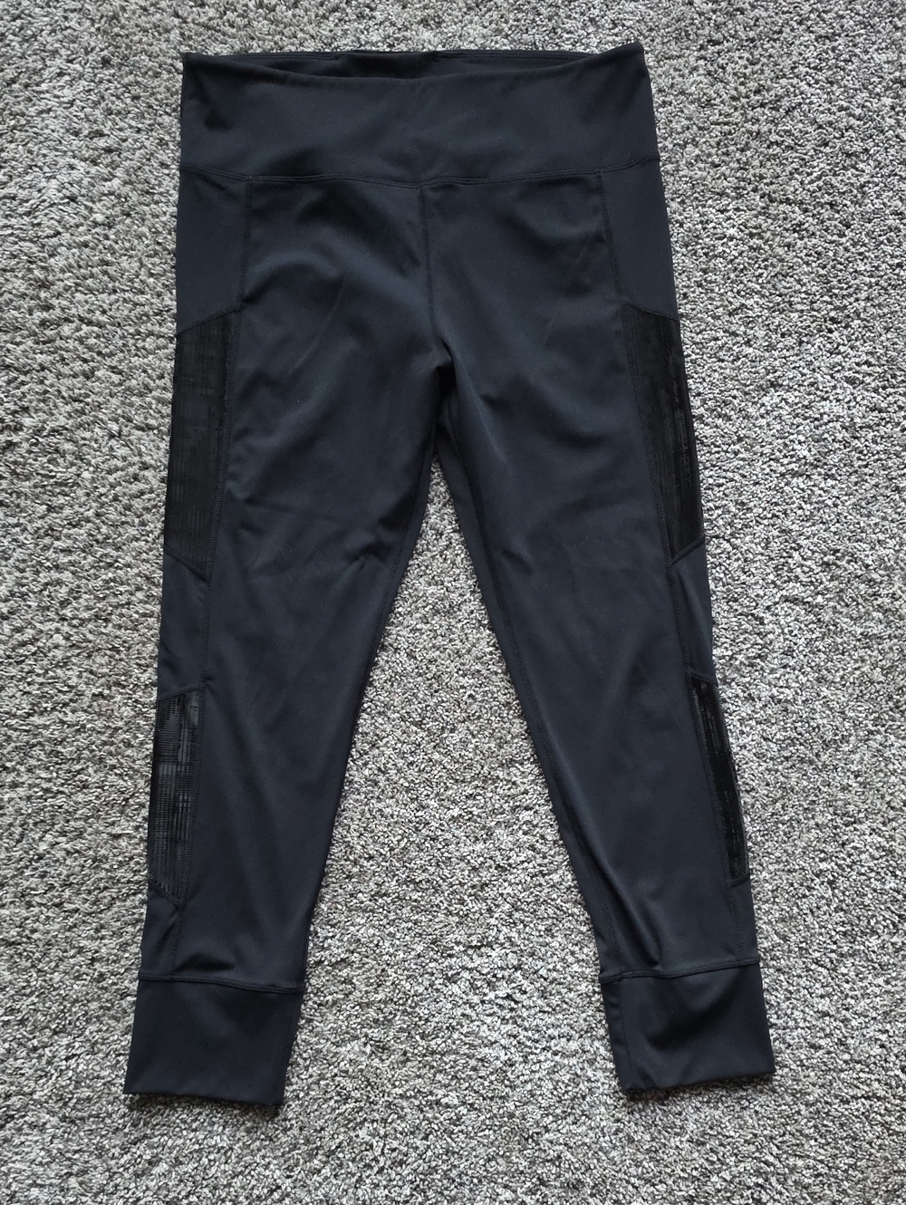 High-Waist Black Mirage Mesh Panel Performance Leggings
